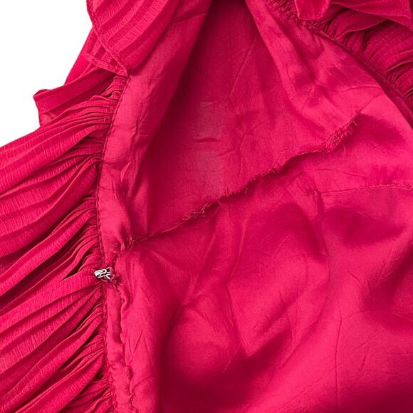 Jill Jill Stuart Carmine Red Ruffle Flutter Trim V-Neck A-Line Dress Size 6 - Picture 9 of 12
